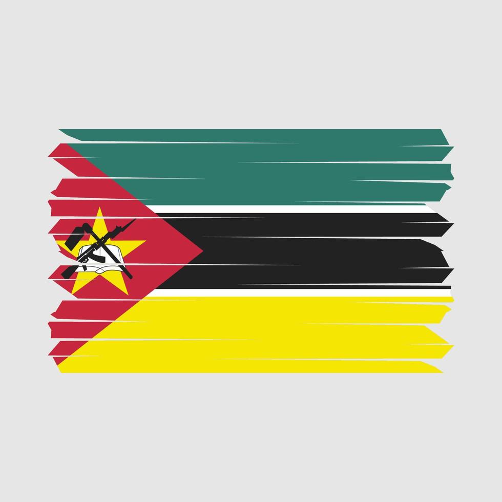 pincel de bandera de mozambique vector