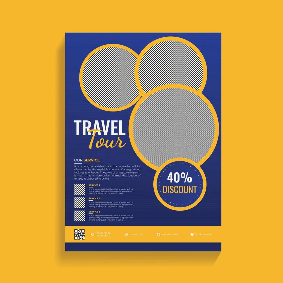 Creative World Travel Service and Promotion Flyer Design Template vector