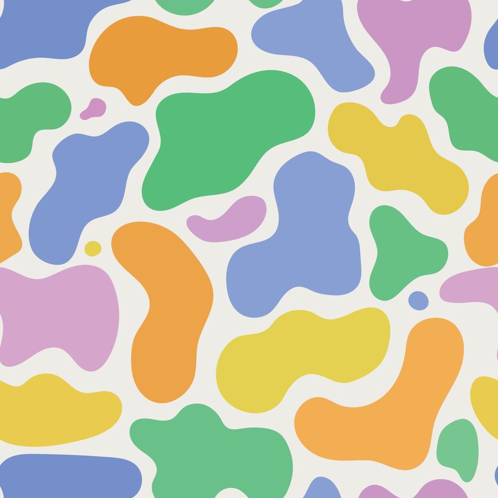 Funny colorful seamless pattern.Trendy texture design with basic shapes. Simple childish doodle wallpaper pattern. vector