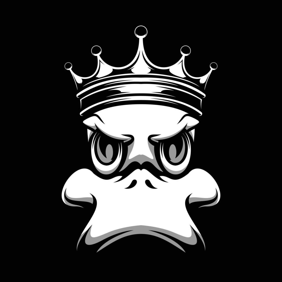 Duck King Mascot Design Vector