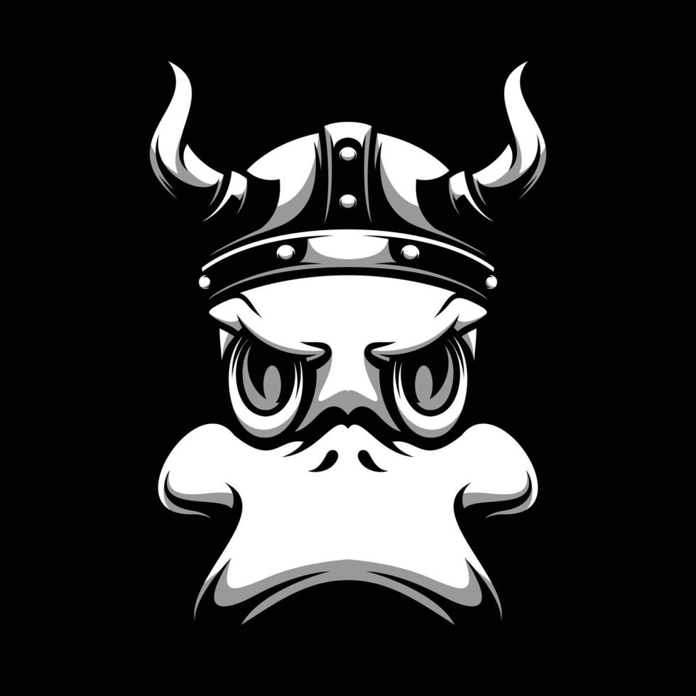 Duck Viking Mascot Design Vector