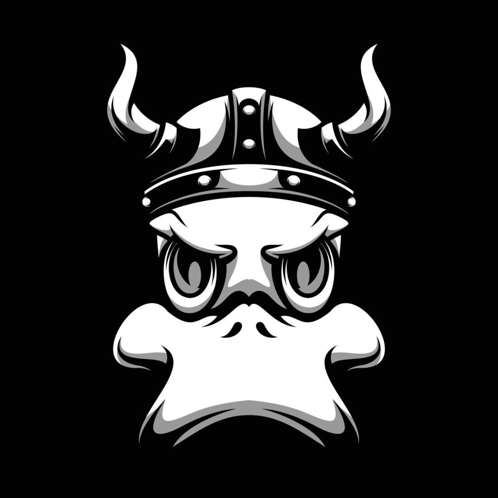 Duck Viking Mascot Design Vector