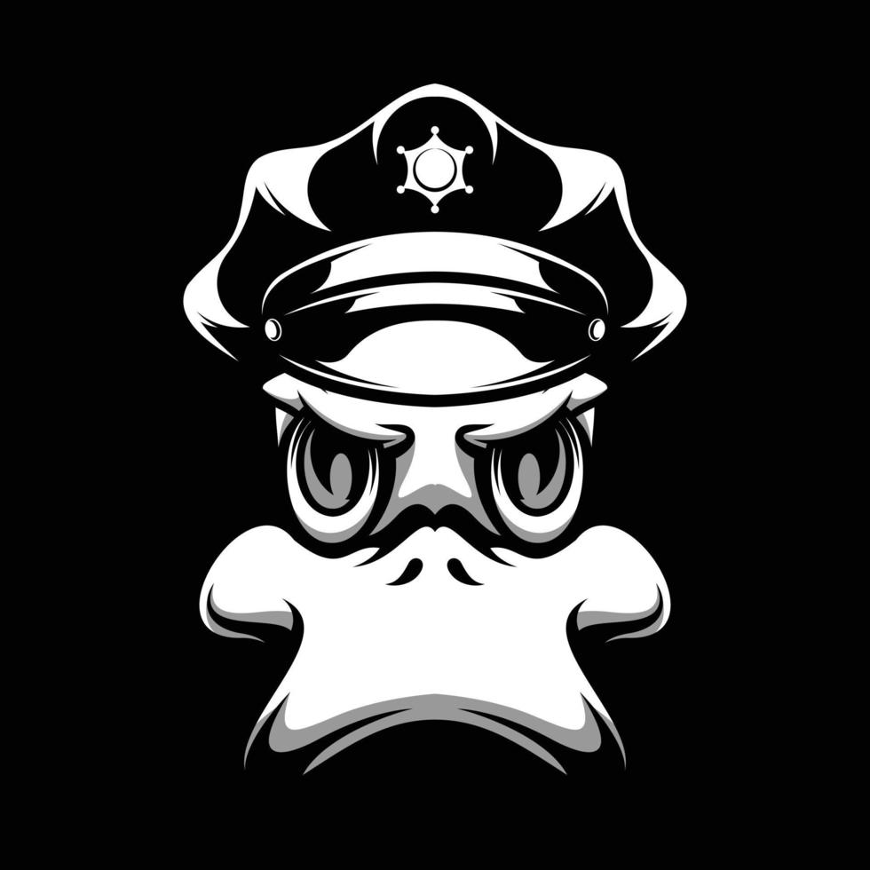 Pato policía mascota diseño vector