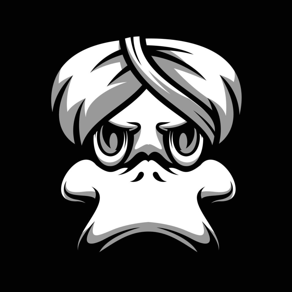 Duck Sorban Mascot Design Vector
