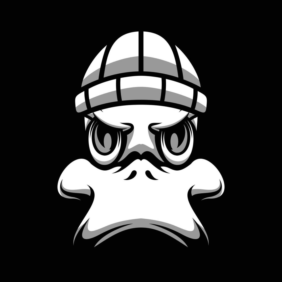 Pato gorro sombrero mascota diseño vector