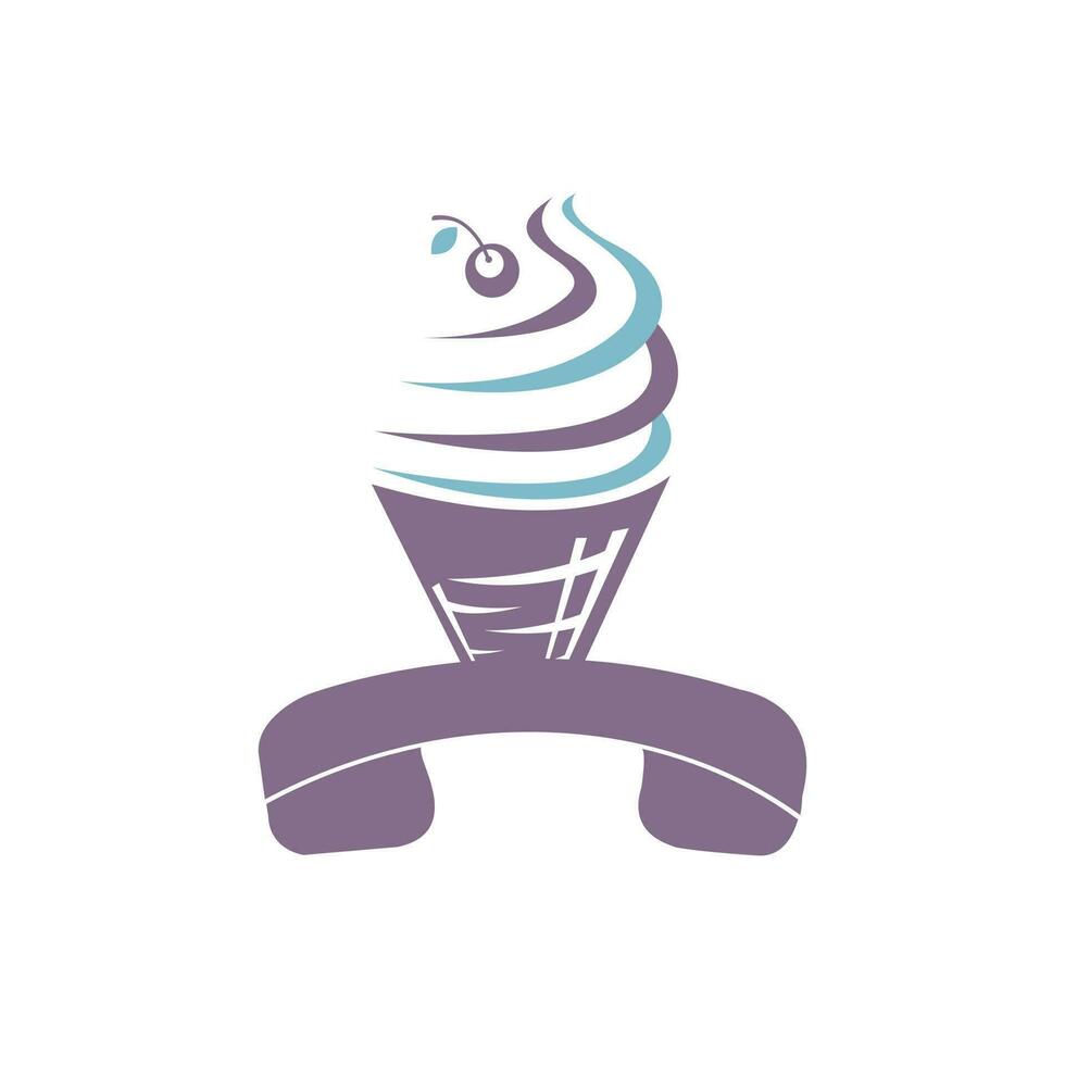 Ice Cream call vector design template. Ice cream delivery service concept.