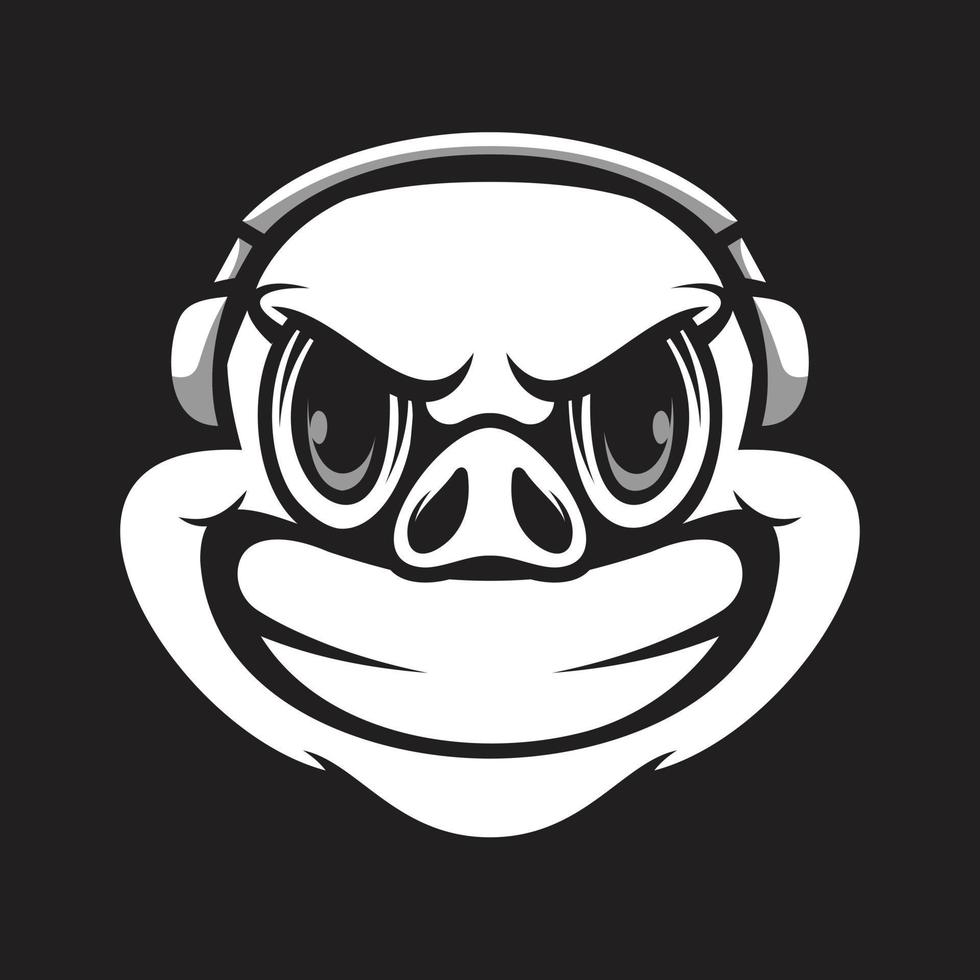 Pig Mascot Logo Design Vector