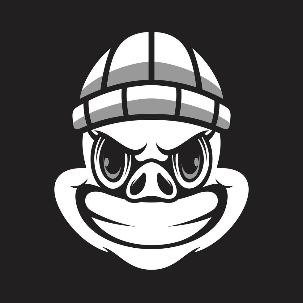 Pig Mascot Logo Design Vector
