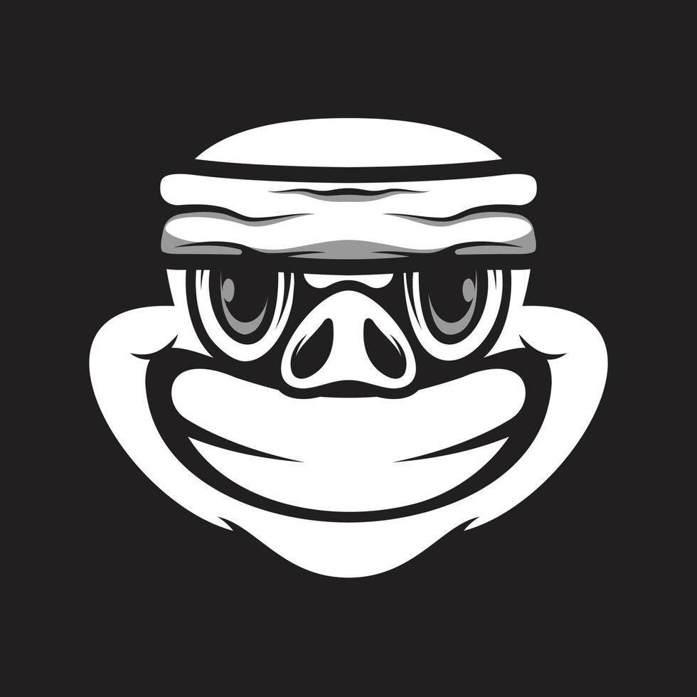 Pig Mascot Logo Design Vector