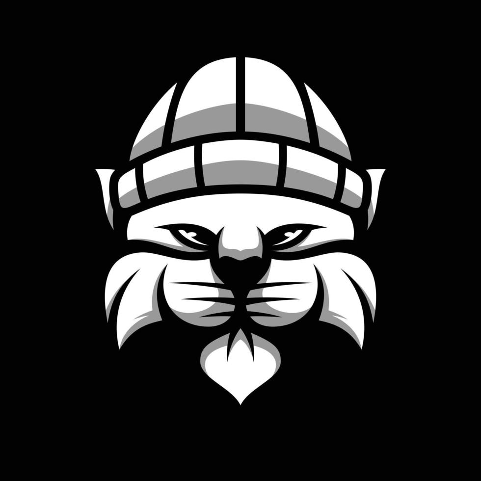 Cat Beanie Hat Mascot Design Vector
