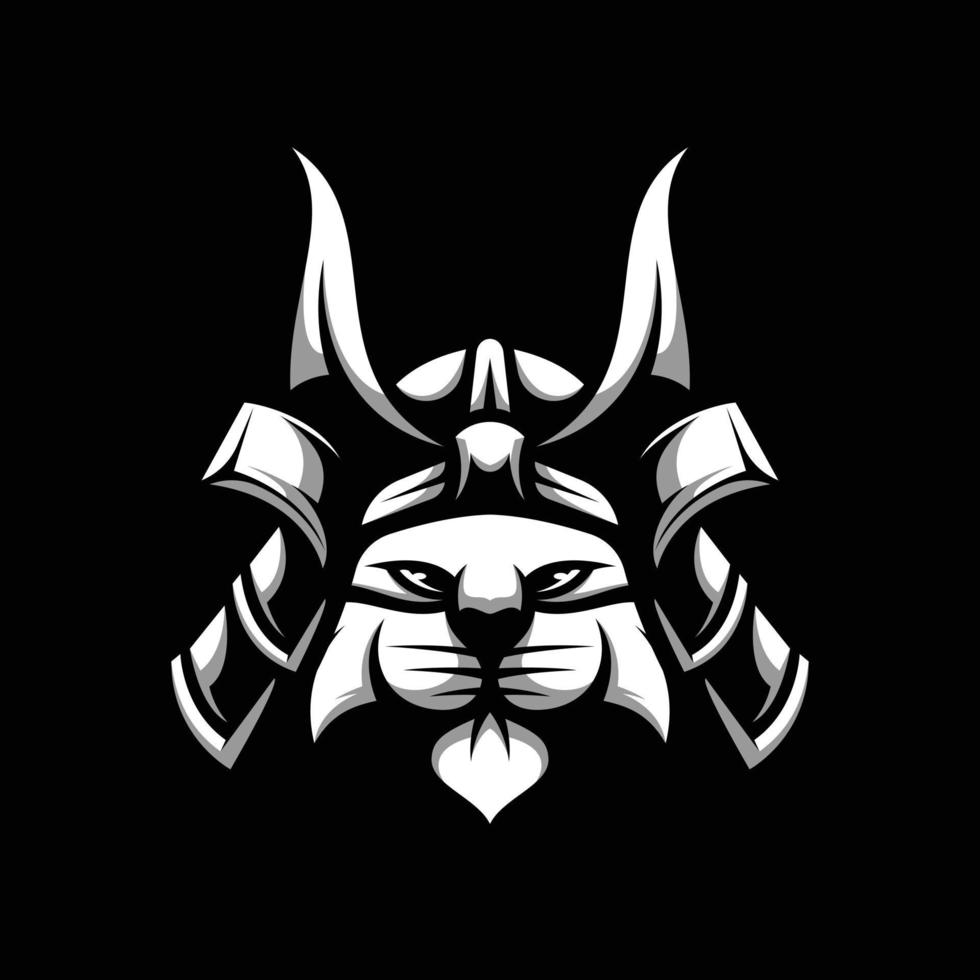 Cat Samurai Mascot Design Vector