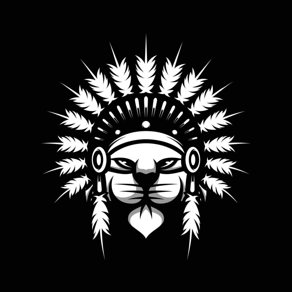 Cat Apache Mascot Design Vector