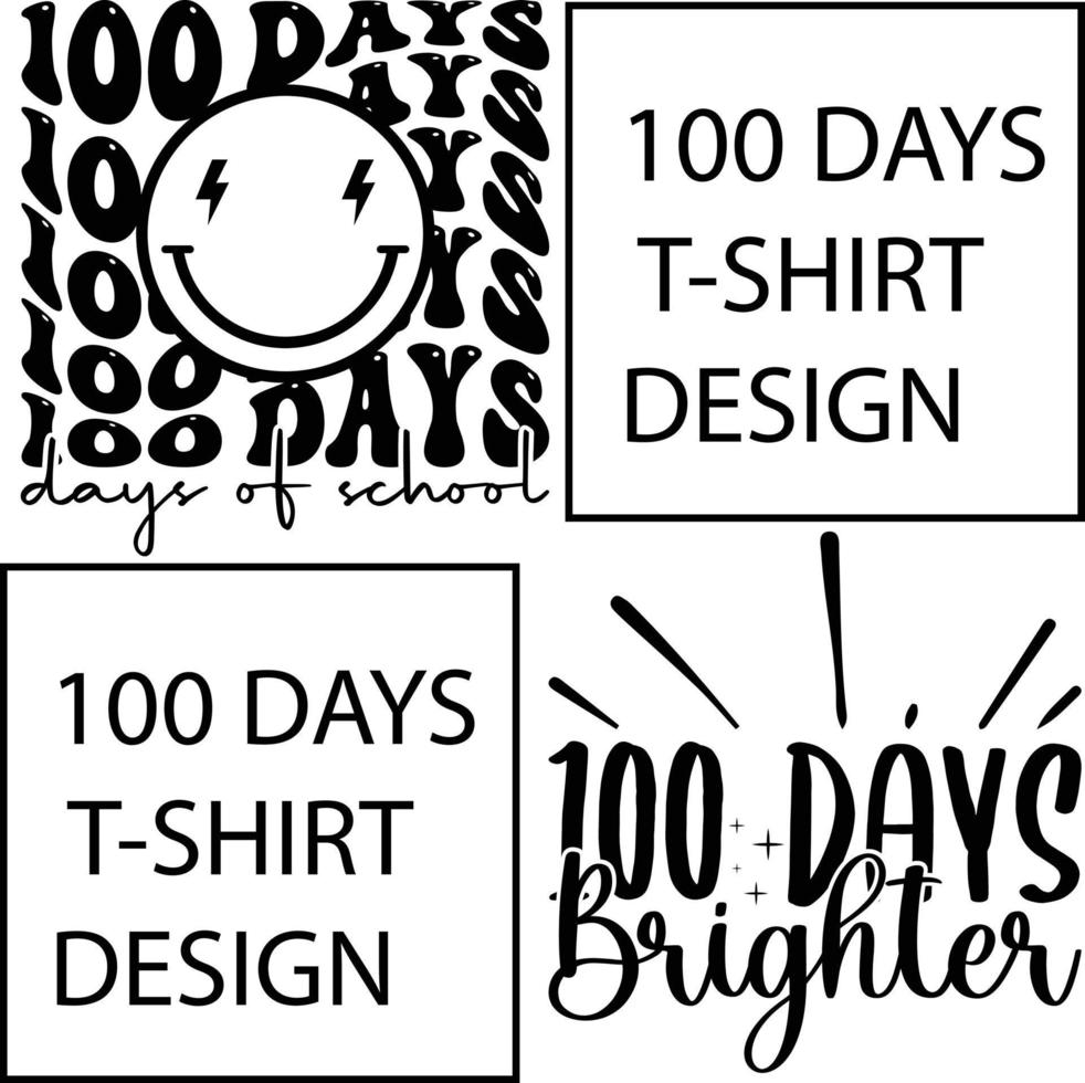 100 days Typography Vector T-Shirt Design
