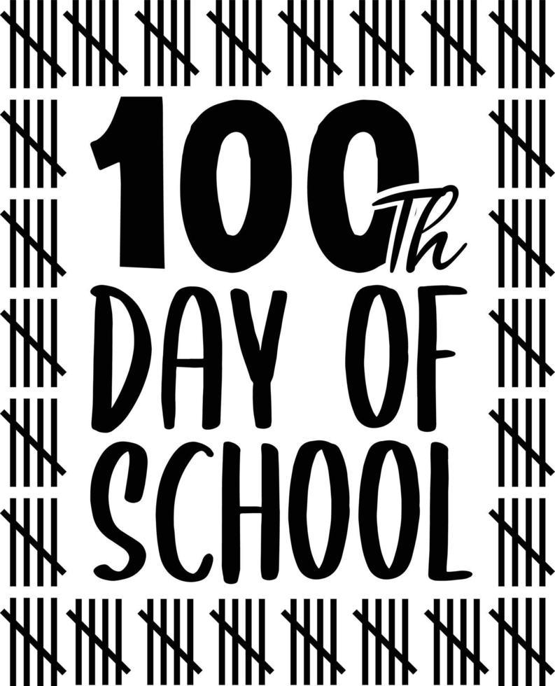 100 día de colegio camiseta gráfico vector