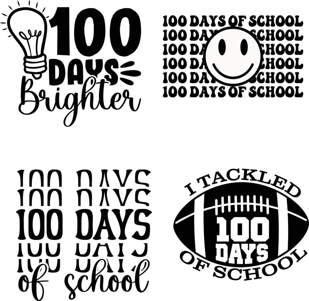 100 days Typography Vector T-Shirt Design