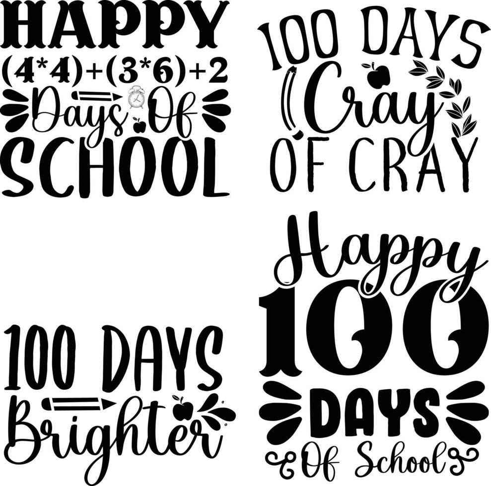 100 days Typography Vector T-Shirt Design