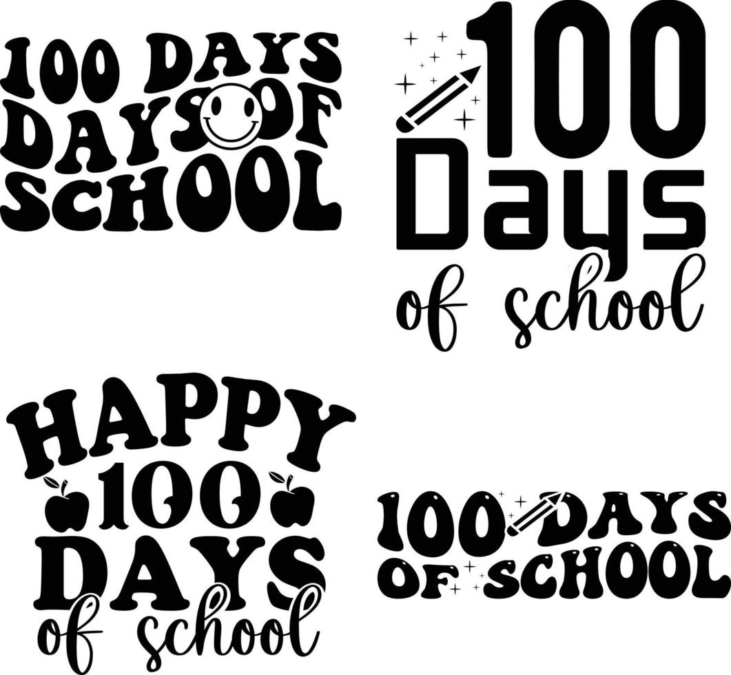 100 days Typography Vector T-Shirt Design