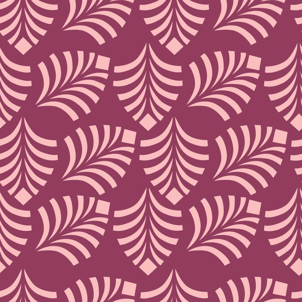 Seamless abstract pattern with geometric leaves vector