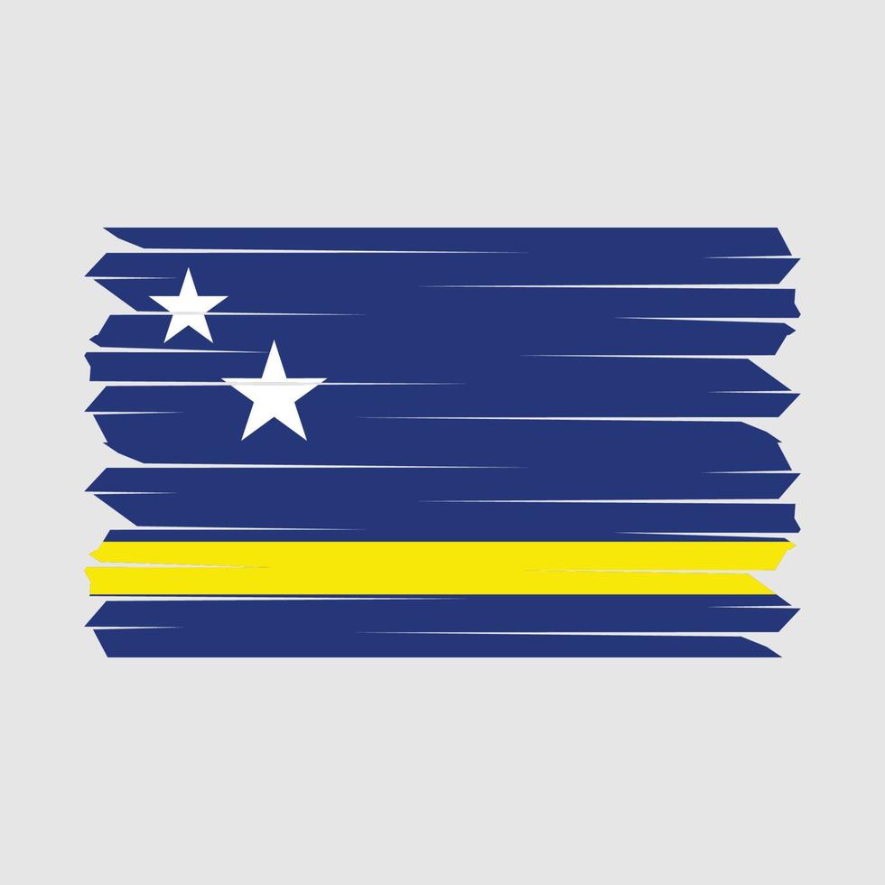 cepillo de la bandera de curazao vector