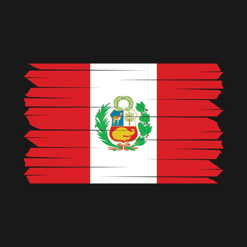 cepillo de bandera de perú vector