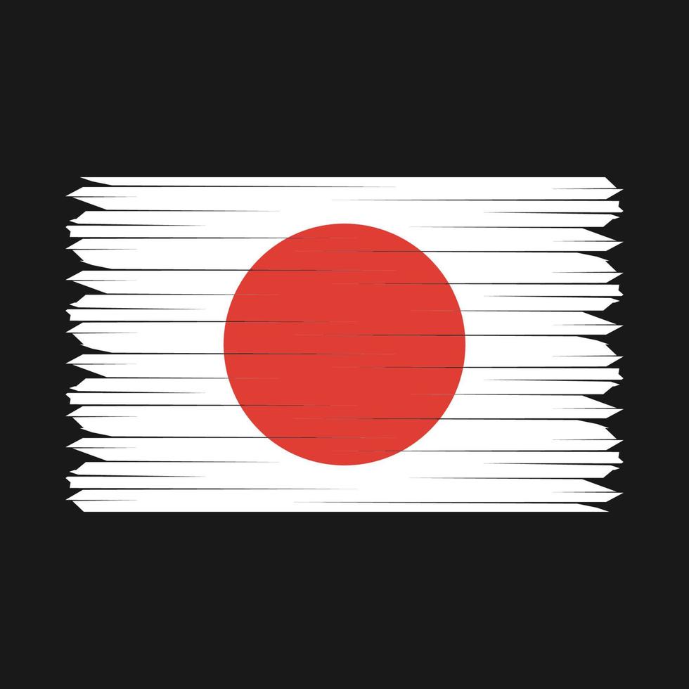 cepillo de bandera de japón vector