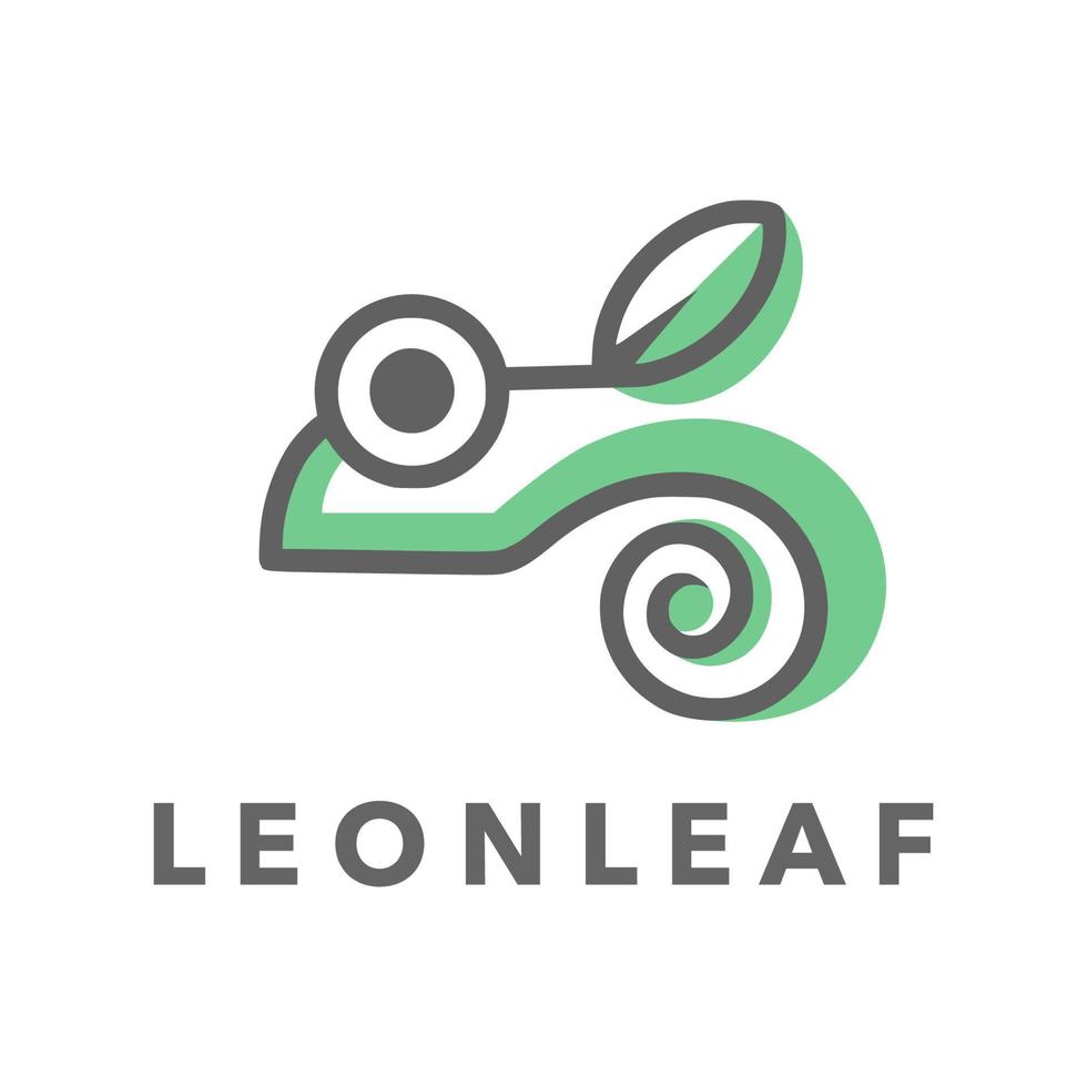 Chameleon leaf simple design vector