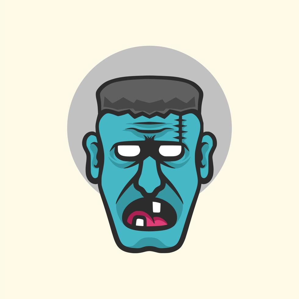 Zombie head mascot vector