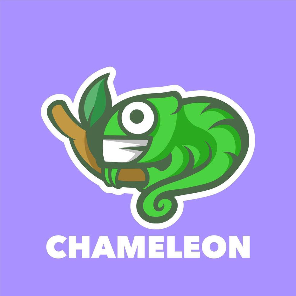 Chameleon cartoon funny vector
