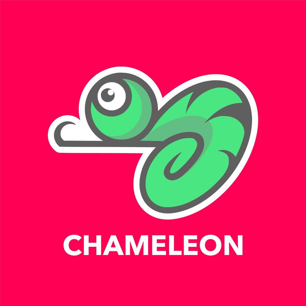 Chameleon cute cartoon vector