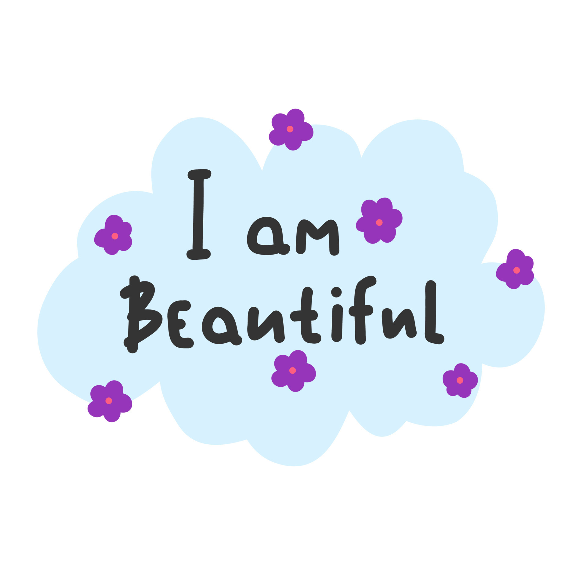 i am beautiful quote inspirational text quote suitable for a poster greeting card or design