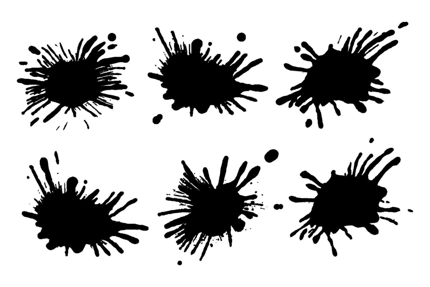 Set of grunge blots, splats. Paint splash. Vector illustration.