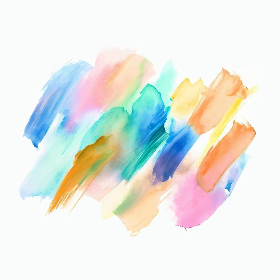 Colorful watercolor hand drawn paper texture torn splatter banner. Wet brush painted spots and strokes abstract vector illustration.