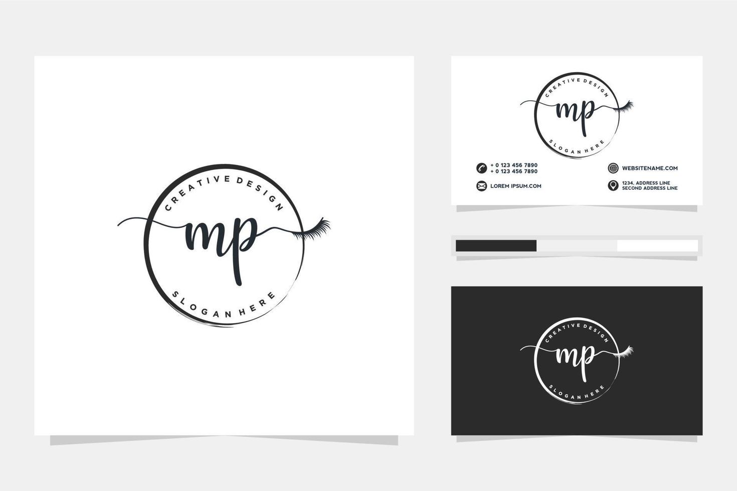 Initial MP Feminine logo collections and business card template Premium Vector