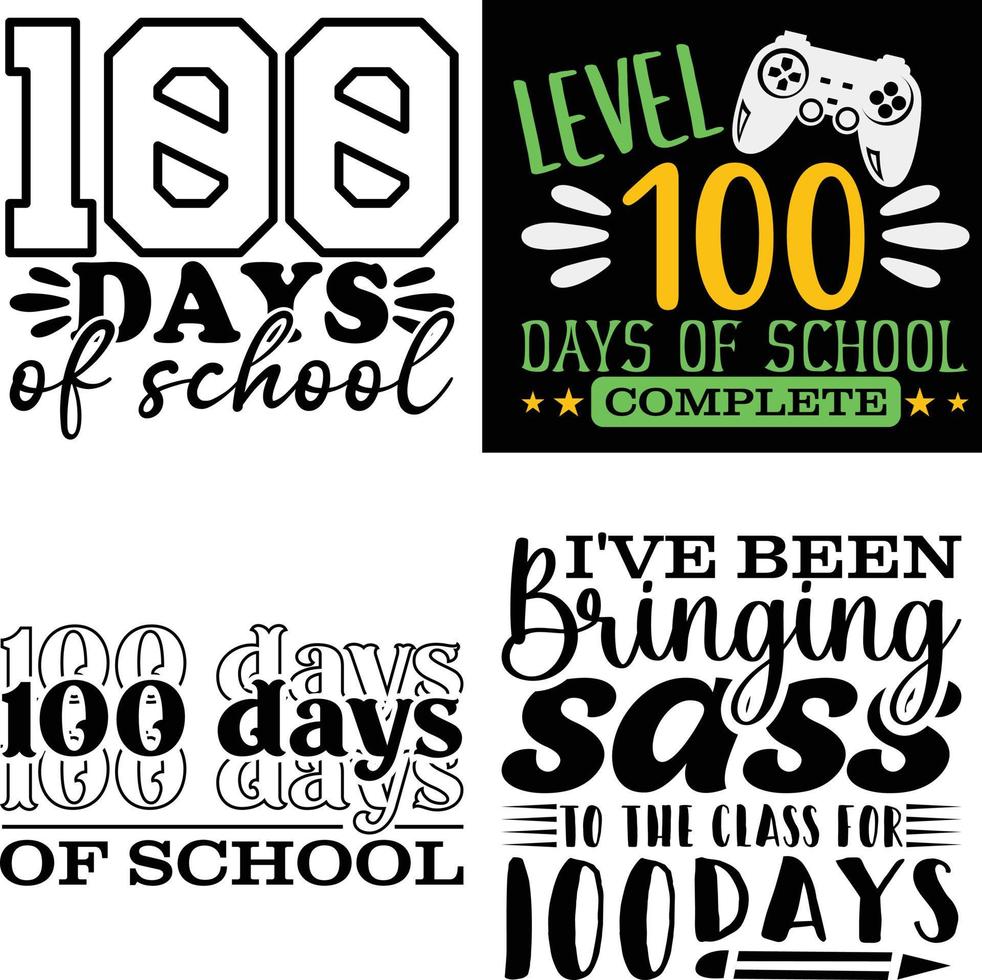 100 days Typography Vector T-Shirt Design