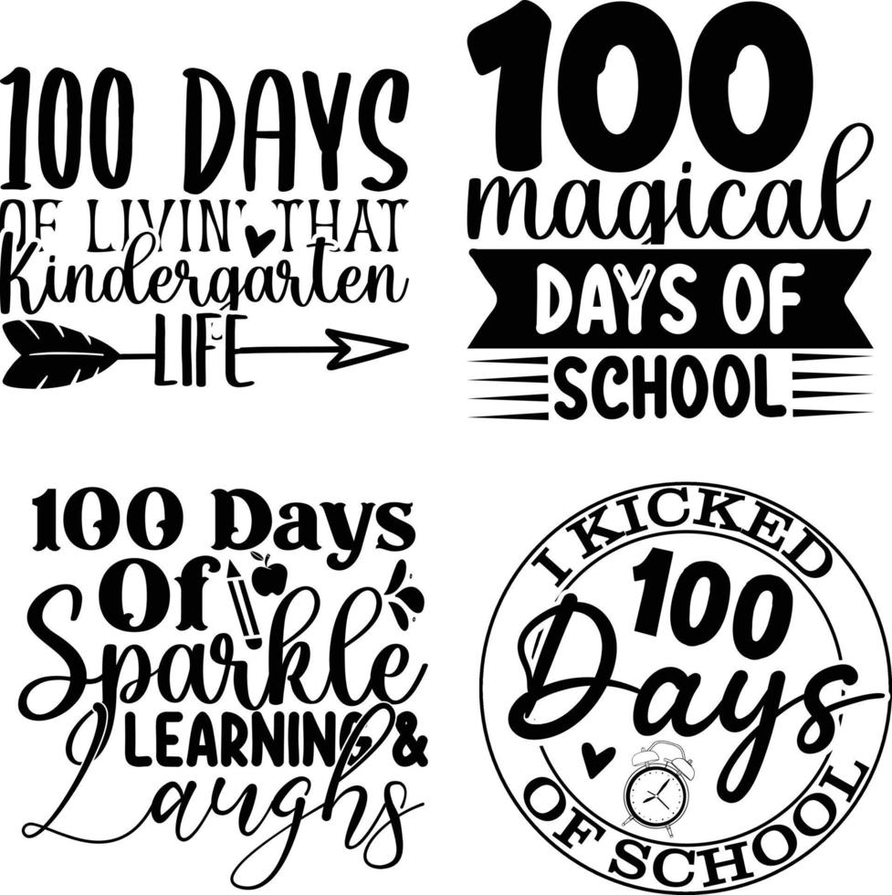 100 days Typography Vector T-Shirt Design