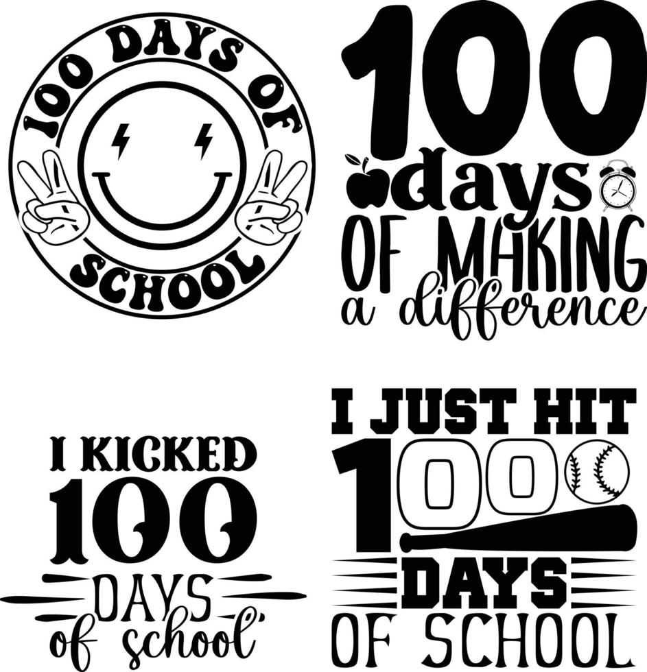 100 days Typography Vector T-Shirt Design