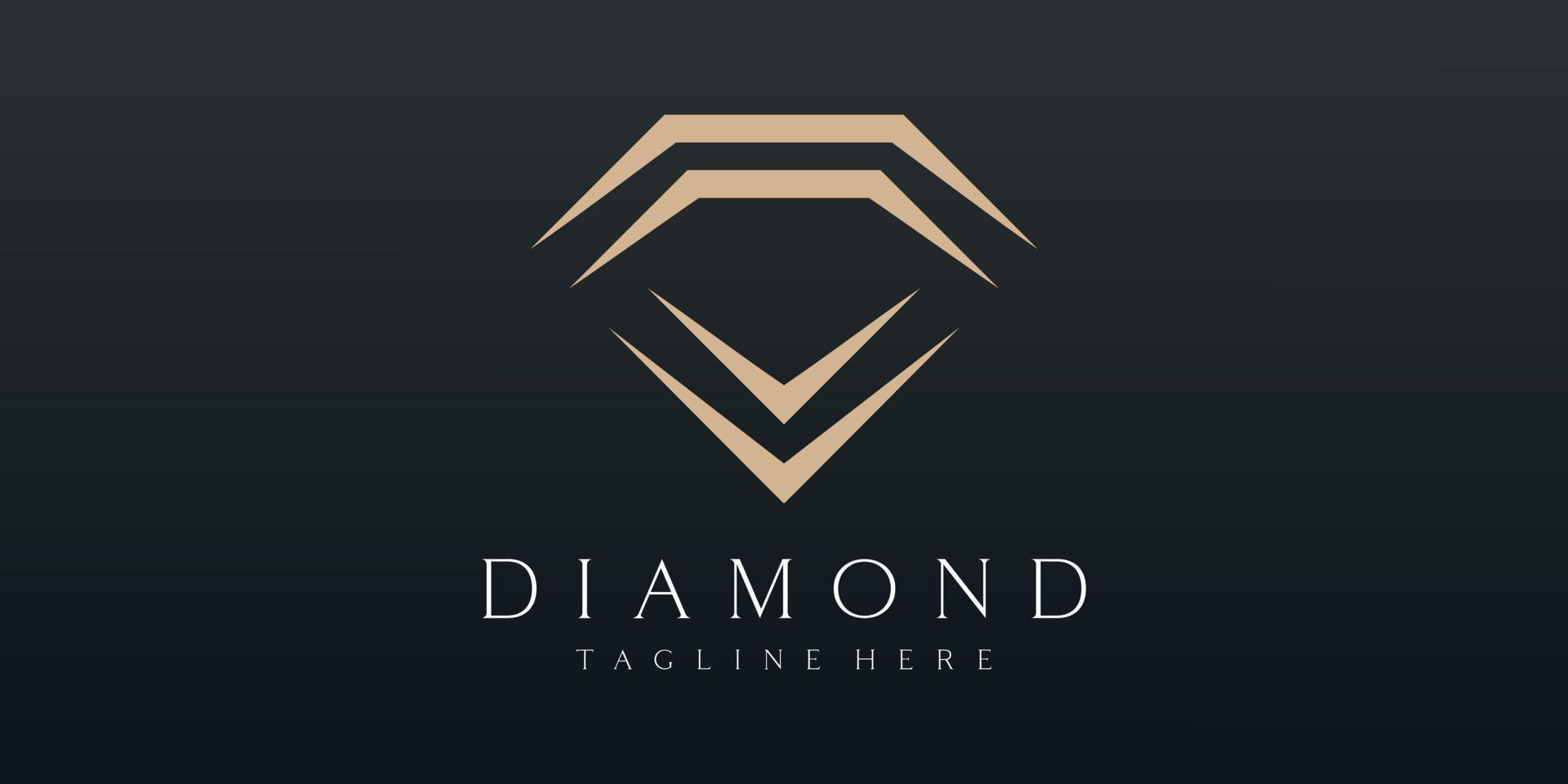 Luxury Diamond jewelry Logo Vector Design.