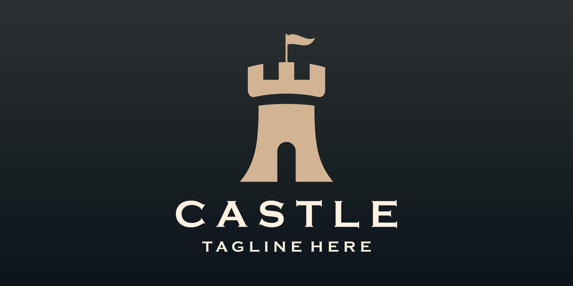 Castle Logo Design Template Flat Style Vector