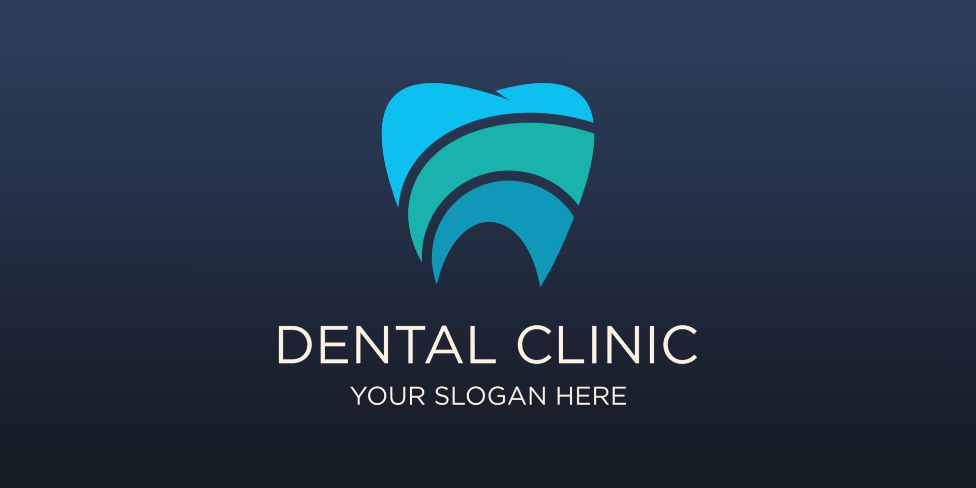 dental clinic tooth logo design vector illustration.