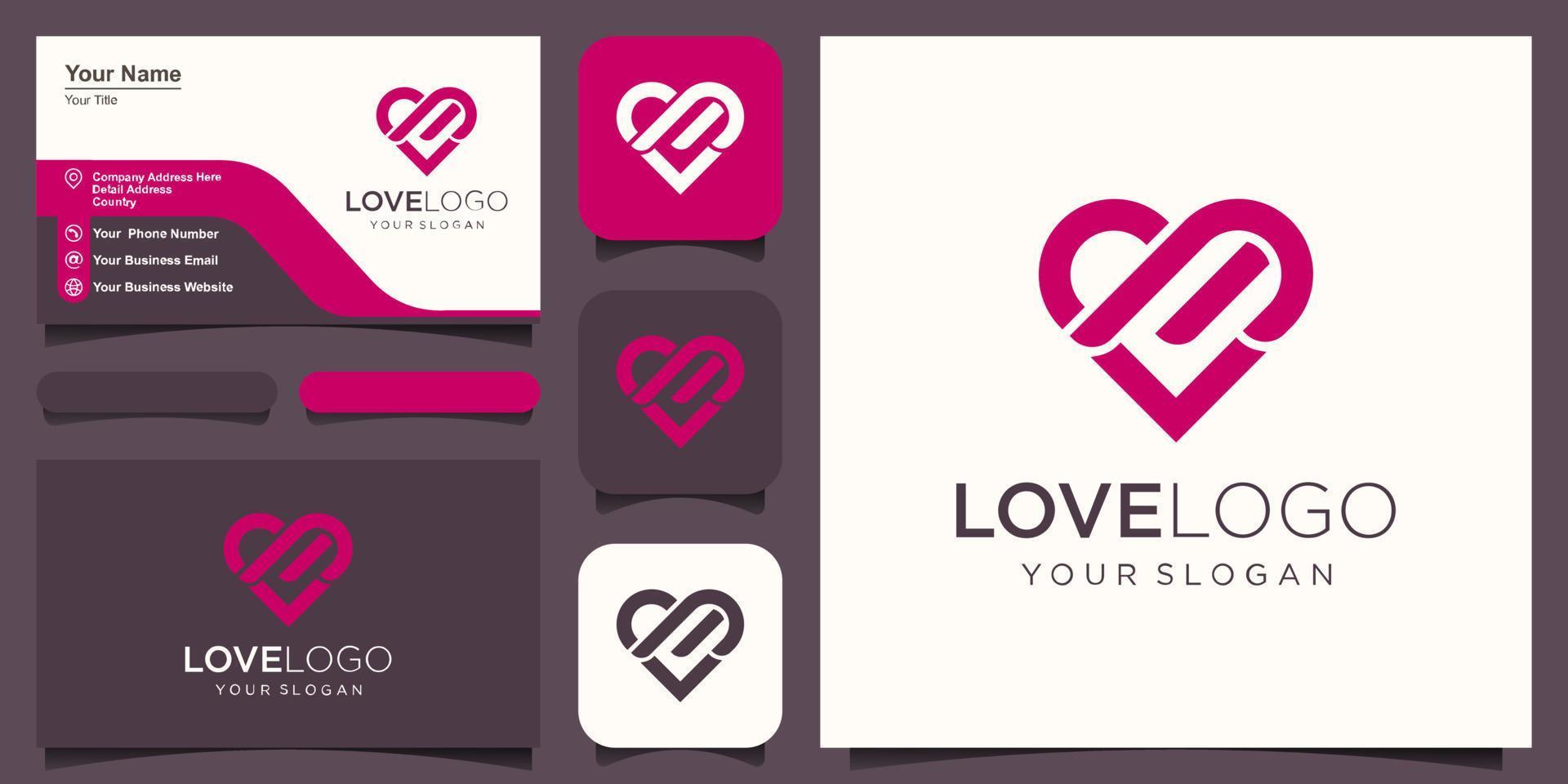 Love wings Logo Template design vector