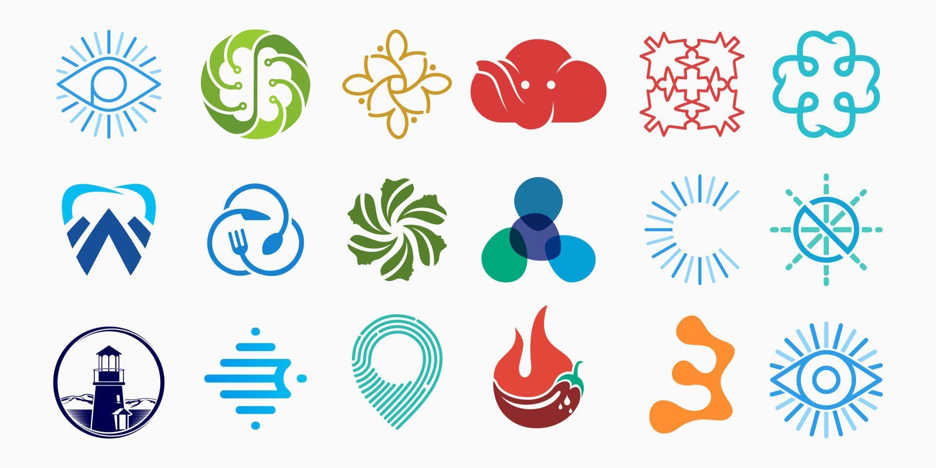 collection minimalist logo icon set. simple design vector illustration.