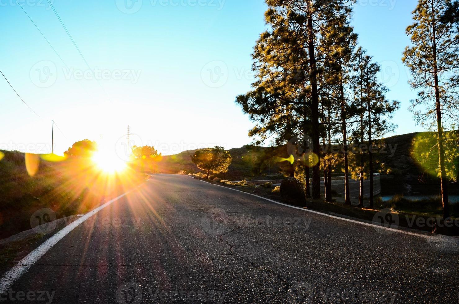 Road through the scenic landscape photo