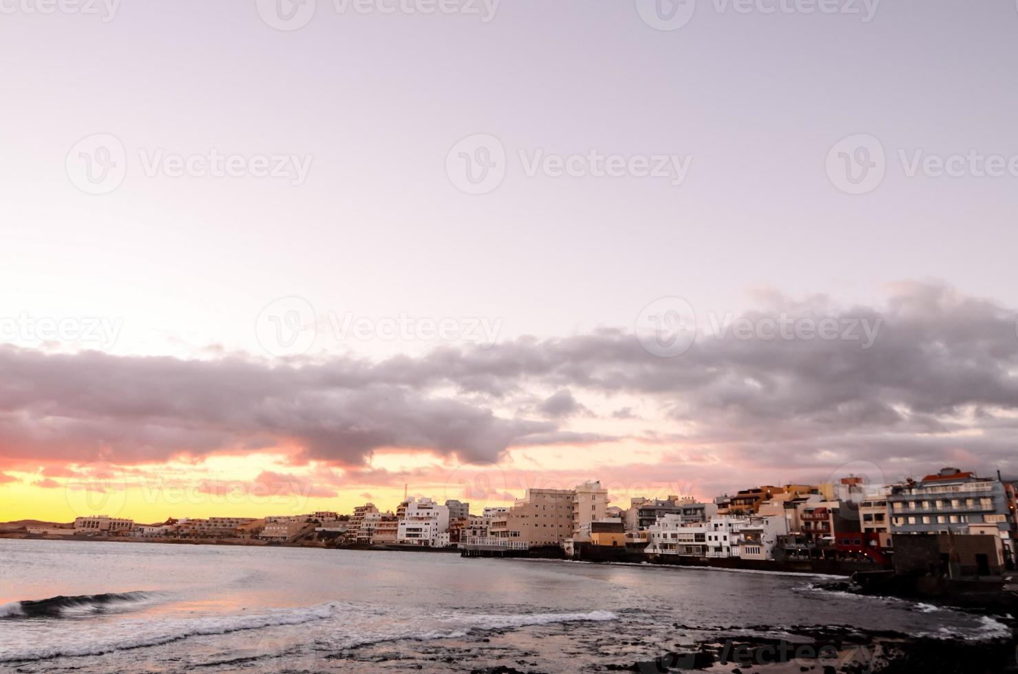 Sunset over the sea photo