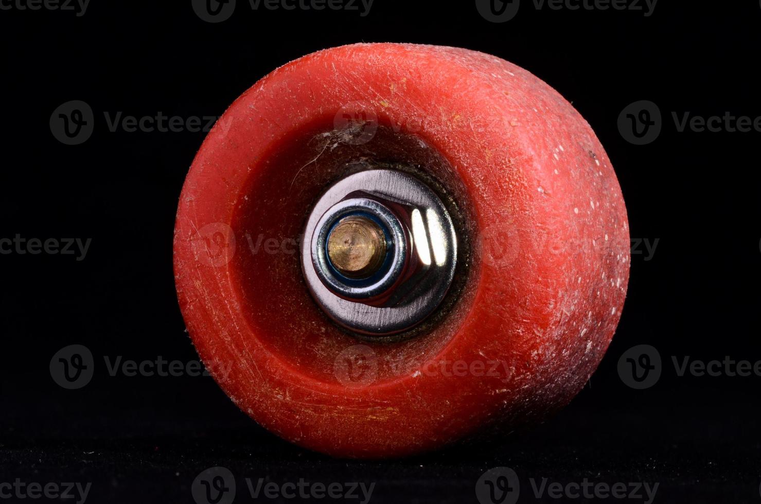 Skateboard wheels on dark background photo