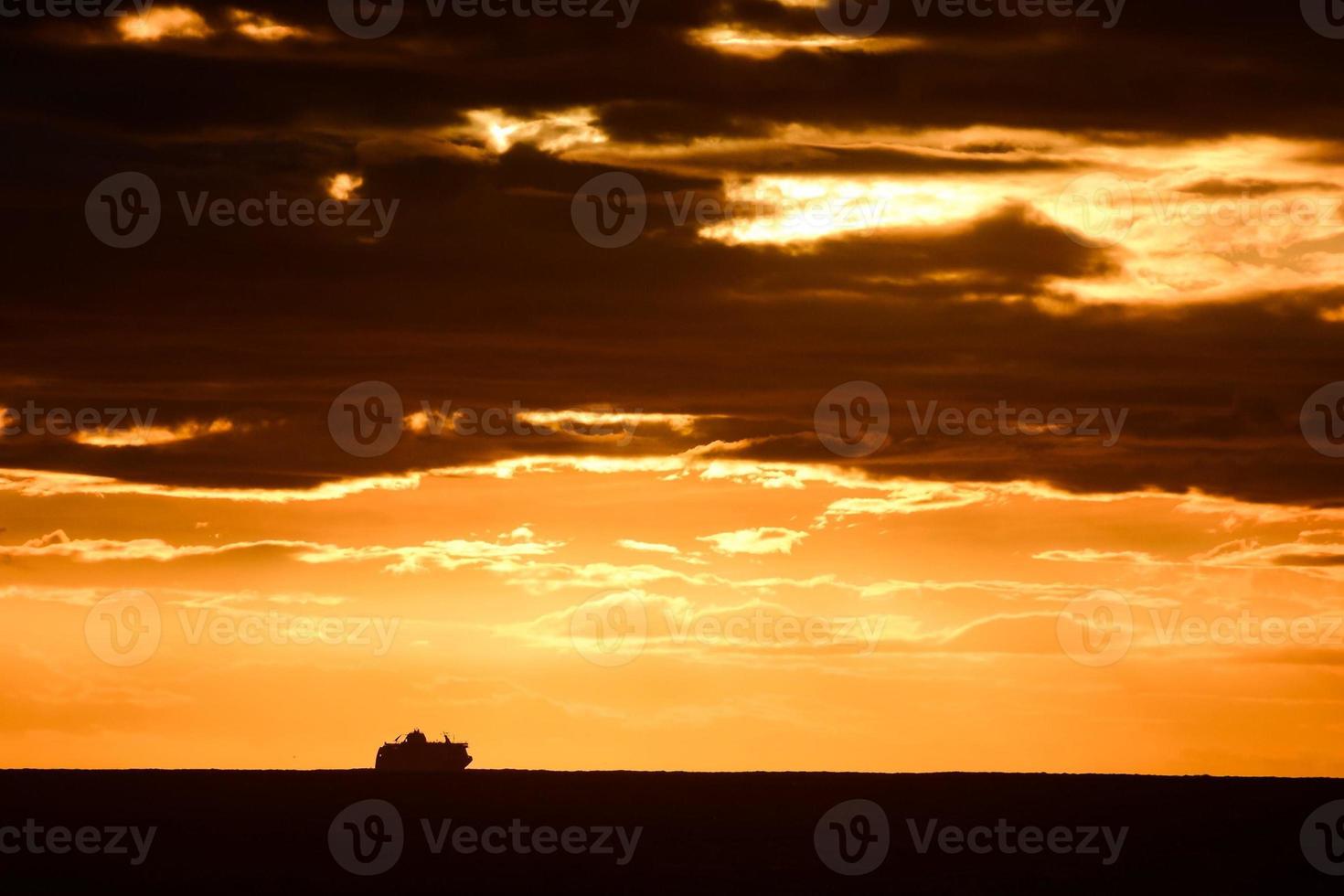 Sunset over the sea photo