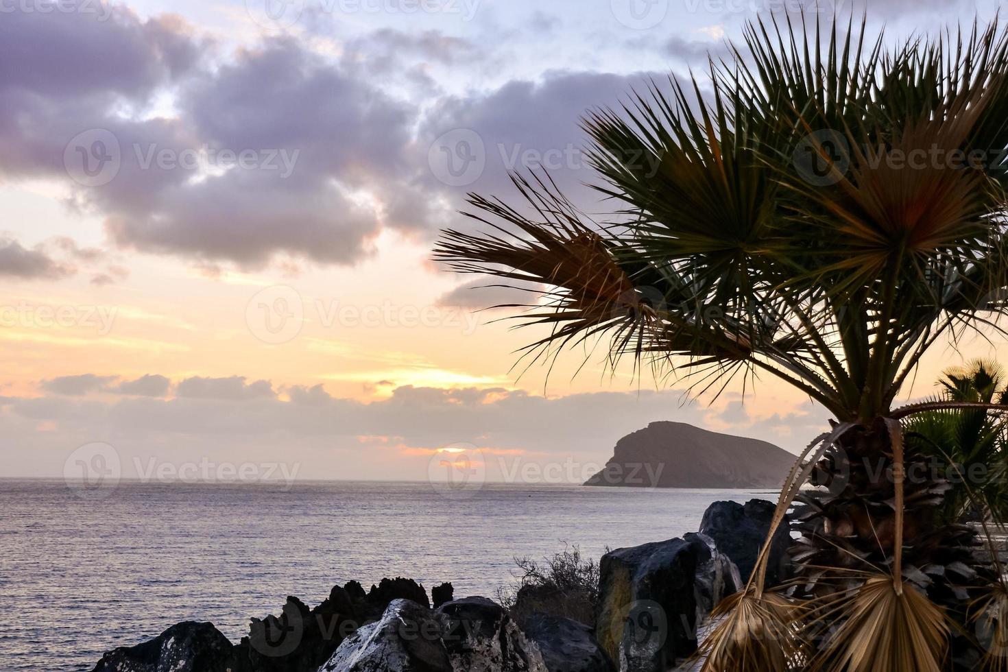 Sunset over the sea photo