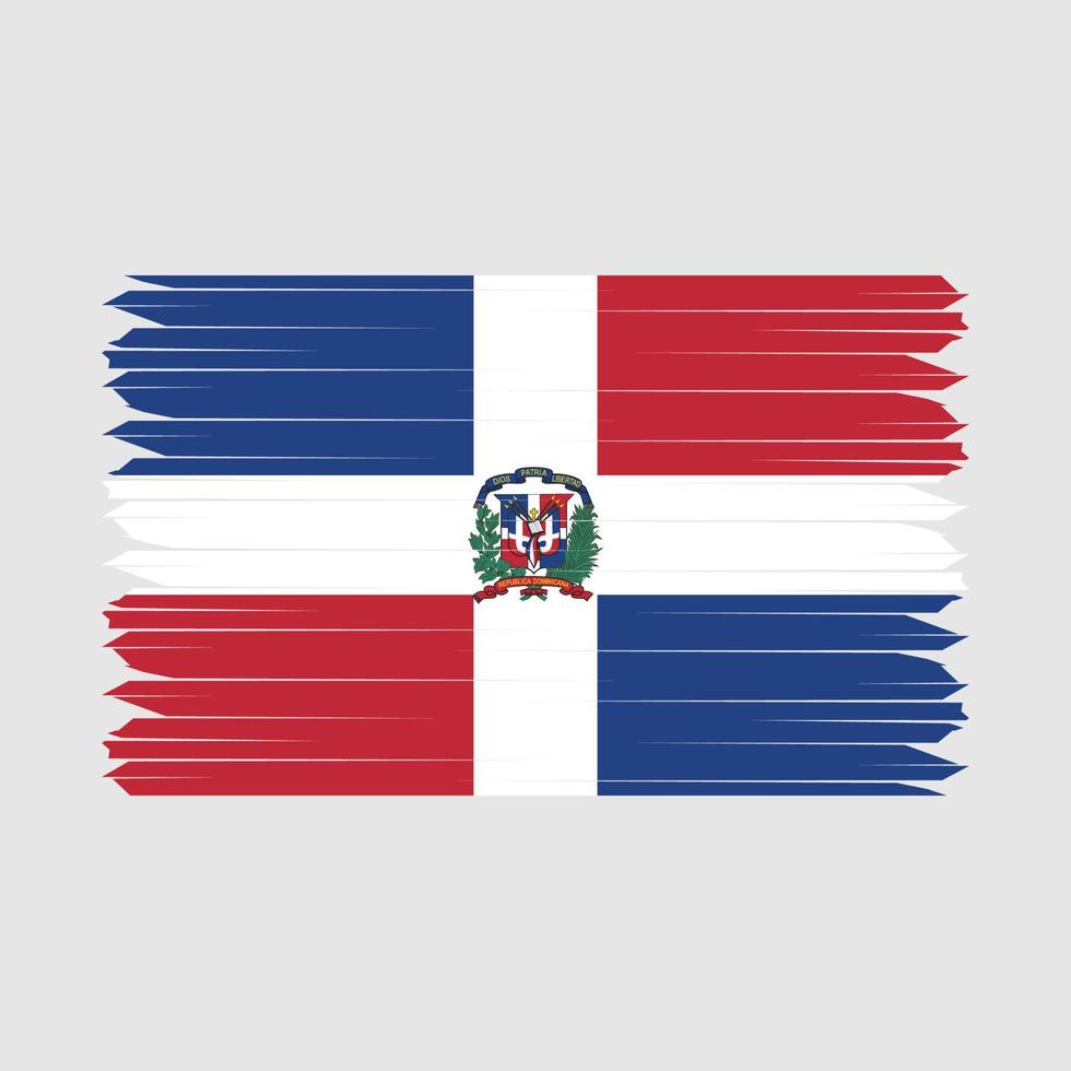 pincel de bandera de república dominicana vector