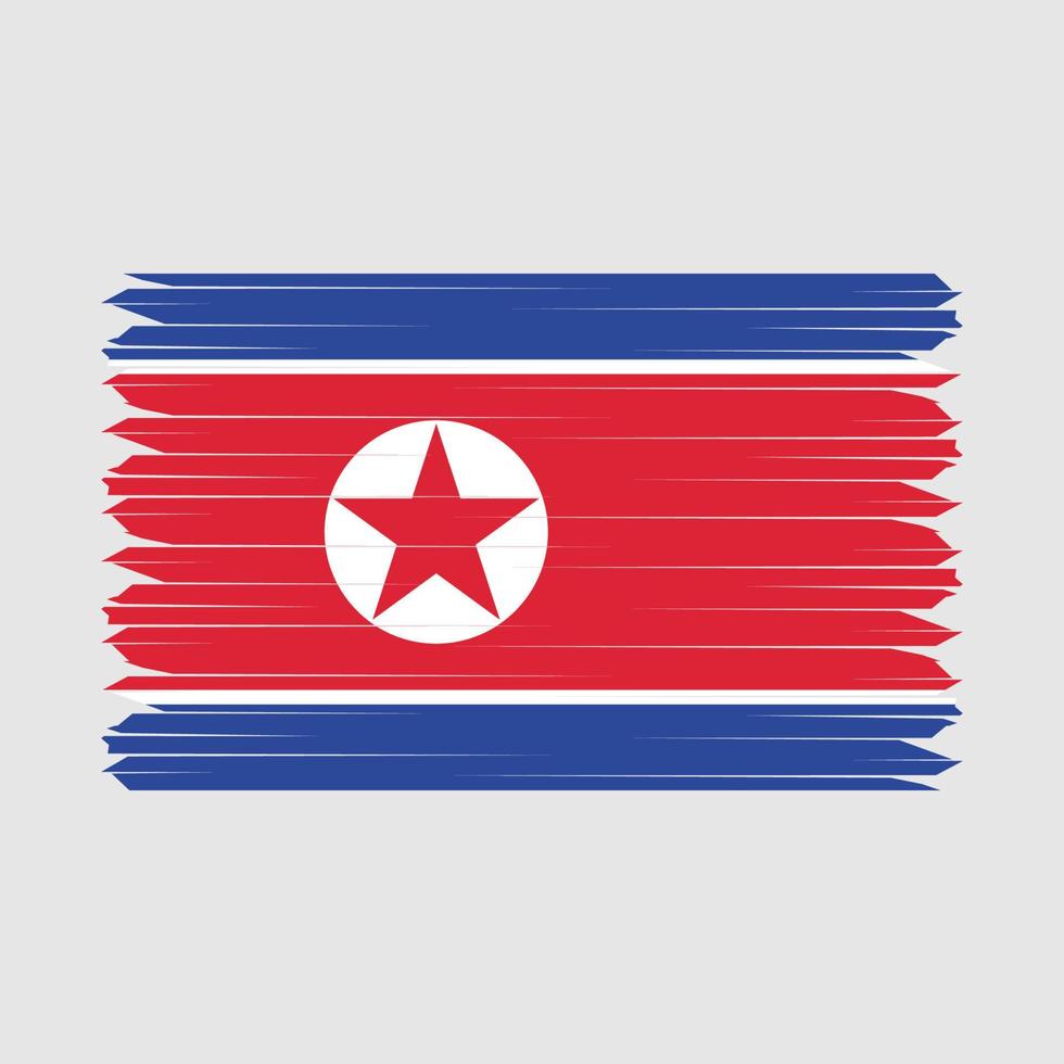 pincel de bandera de corea del norte vector