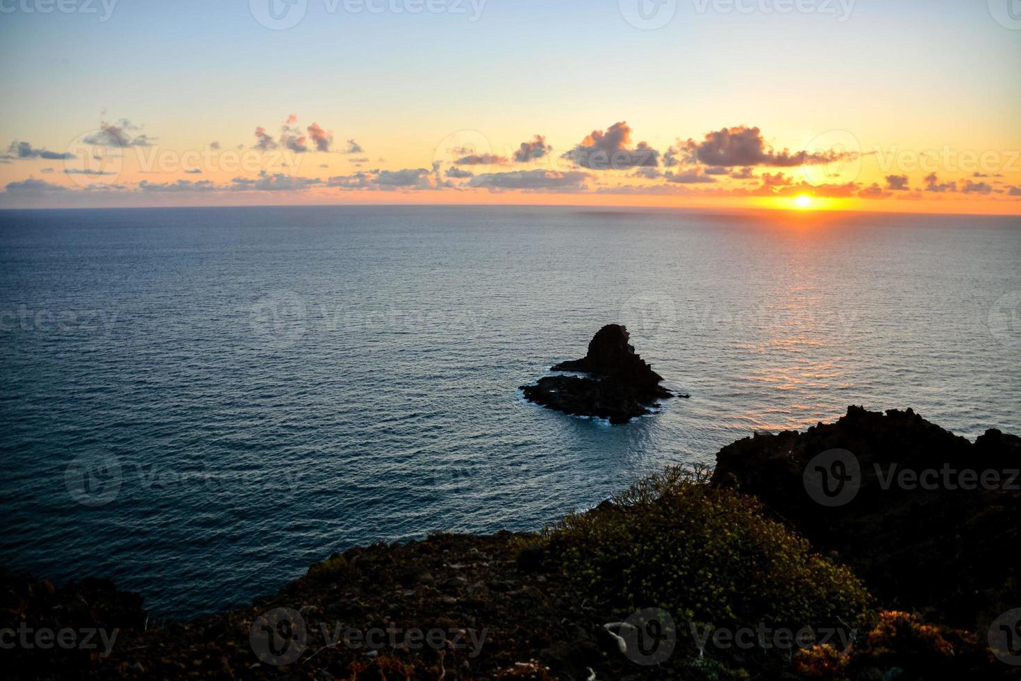 Sunset over the sea photo