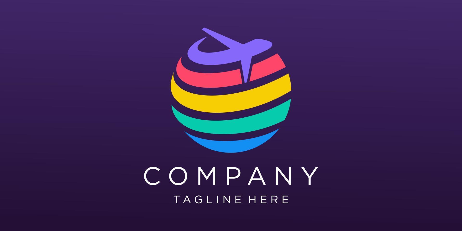 world trans travel logo vector design